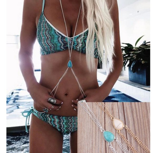 New Beautiful Blue Stone Body Chain. - Picture 5 of 5